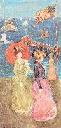 Maurice Prendergast Figures Under the Flag oil painting on canvas